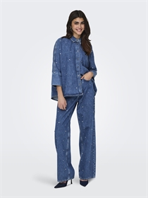 ONLY HW Jeans Rhinestone Hope Medium Blue Denim